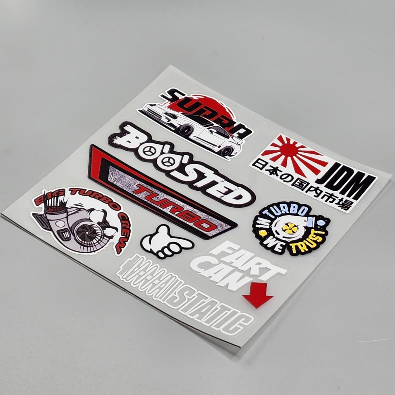 Premium Quality Custom Sticker Sheet For Car & Bike Embossed Style BOOSTED