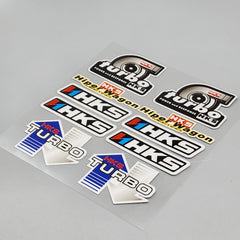 Premium Quality Custom Sticker Sheet For Car & Bike Embossed Style HKS TURBO