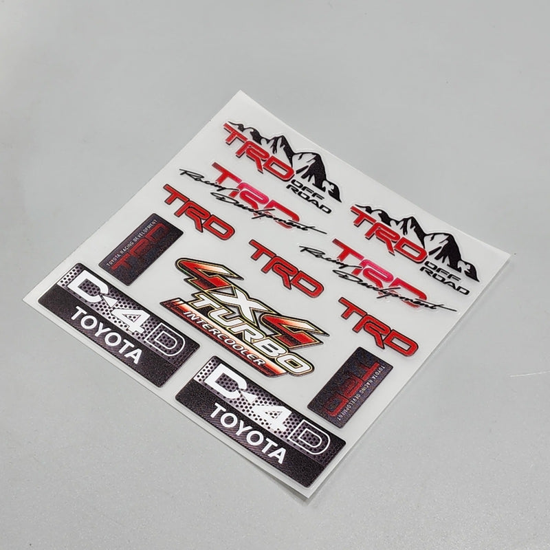 Premium Quality Custom Sticker Sheet For Car & Bike Embossed Style TRD OFF ROAD