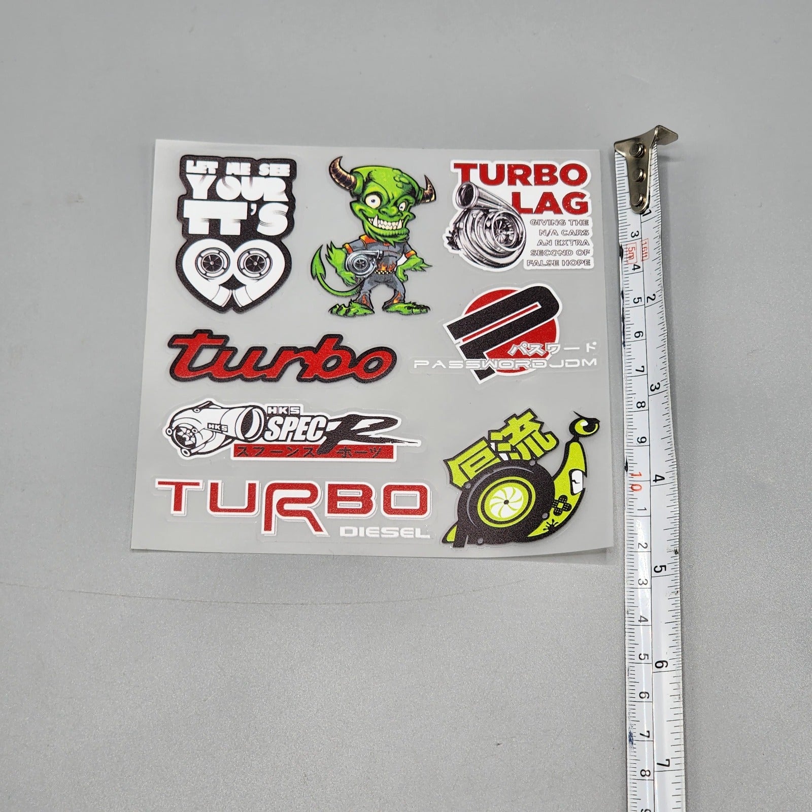 Premium Quality Custom Sticker Sheet For Car & Bike Embossed Style TURBO LAG