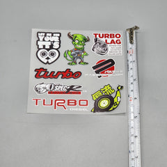 Premium Quality Custom Sticker Sheet For Car & Bike Embossed Style TURBO LAG