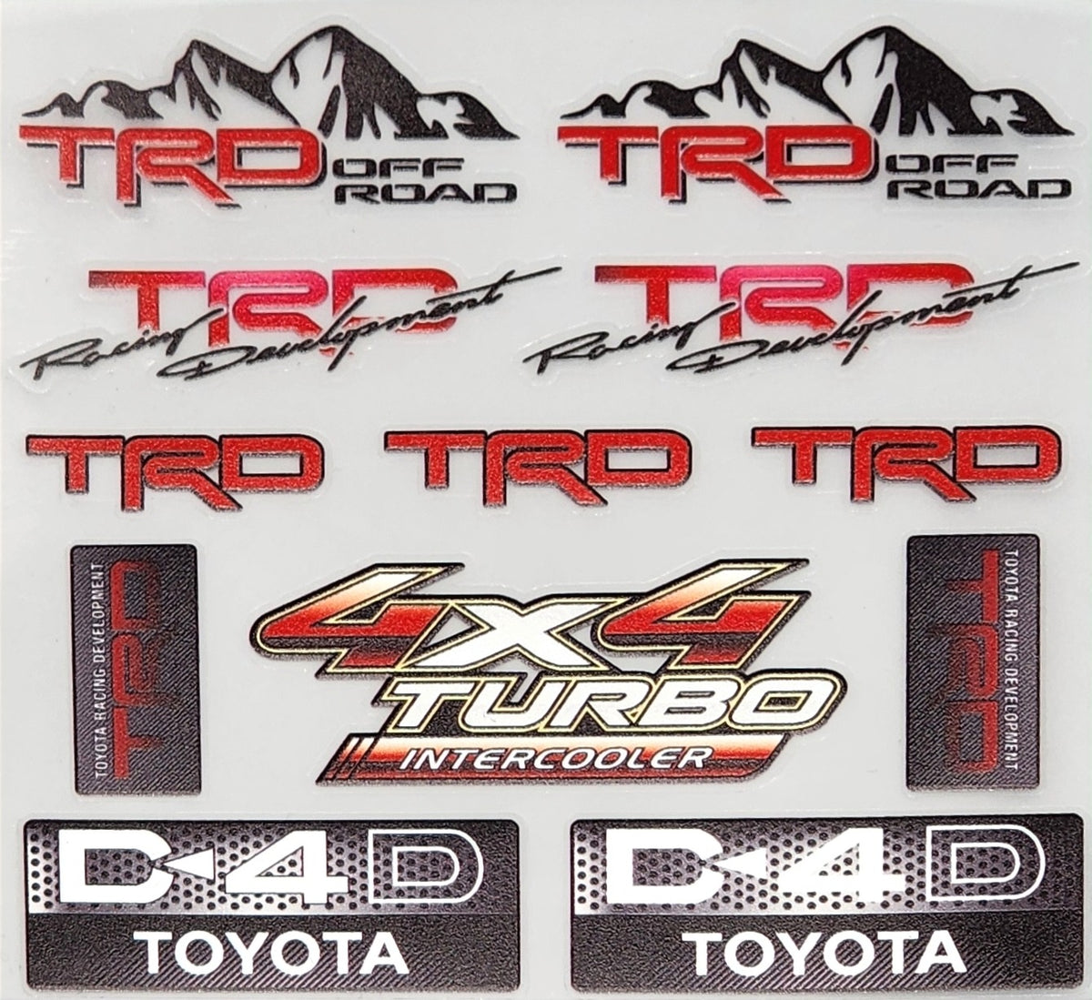 Premium Quality Custom Sticker Sheet For Car & Bike Embossed Style TRD OFF ROAD