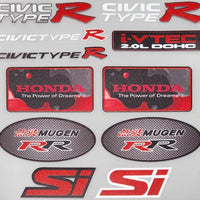 Premium Quality Custom Sticker Sheet For Car & Bike Embossed Style CIVIC TYPE R