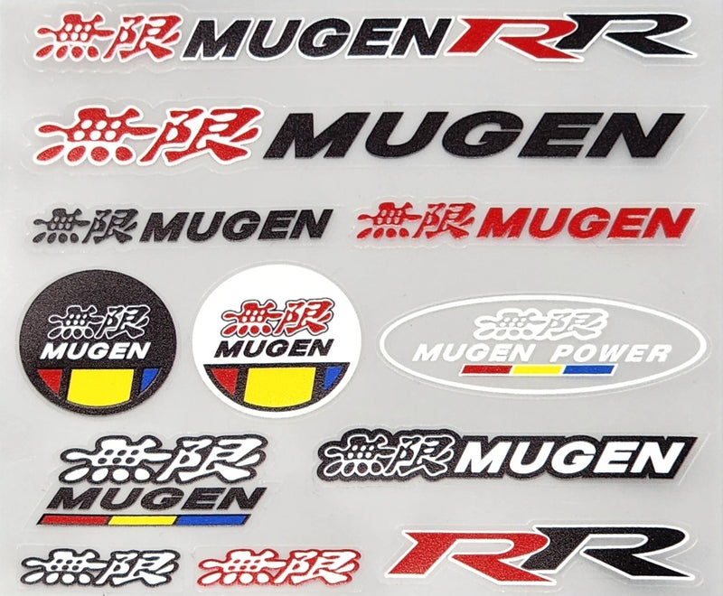 Premium Quality Custom Sticker Sheet For Car & Bike Embossed Style MUGEN RR