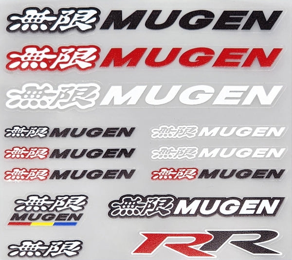 Premium Quality Custom Sticker Sheet For Car & Bike Embossed Style MUGEN RR