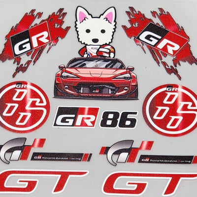Premium Quality Custom Sticker Sheet For Car & Bike Embossed Style GR GT