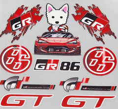 Premium Quality Custom Sticker Sheet For Car & Bike Embossed Style GR GT