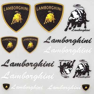 Premium Quality Custom Sticker Sheet For Car & Bike Embossed Style LAM BURGINI