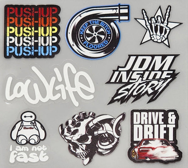 Premium Quality Custom Sticker Sheet For Car & Bike Embossed Style PUSHUP