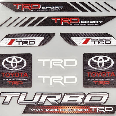 Premium Quality Custom Sticker Sheet For Car & Bike Embossed Style Turbo
