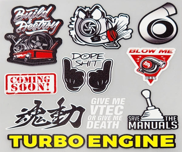 Premium Quality Custom Sticker Sheet For Car & Bike Embossed Style BUILD AND DESTROY