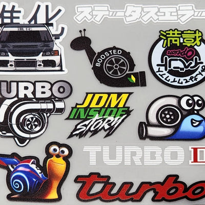 Premium Quality Custom Sticker Sheet For Car & Bike Embossed Style TURBO 2