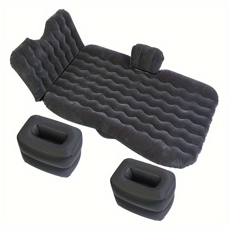 Universal Car Inflatable Bed Air Mattress In Car Outdoor Camping Cushion Folding Portable Flocking Pad(Black)