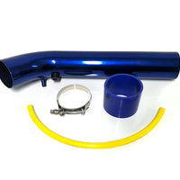 Universal Large Aluminum Air Intake Pipe / Hose Air Filter Intake System Duct Tube Kit (BLUE)