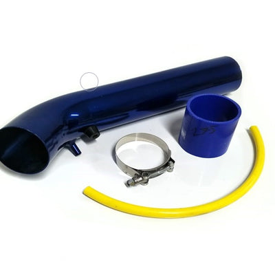 Universal Large Aluminum Air Intake Pipe / Hose Air Filter Intake System Duct Tube Kit (BLUE)