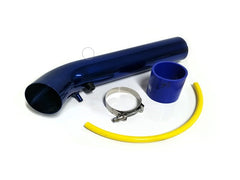 Universal Large Aluminum Air Intake Pipe / Hose Air Filter Intake System Duct Tube Kit (BLUE)