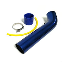 Universal Large Aluminum Air Intake Pipe / Hose Air Filter Intake System Duct Tube Kit (BLUE)