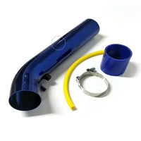 Universal Large Aluminum Air Intake Pipe / Hose Air Filter Intake System Duct Tube Kit (BLUE)