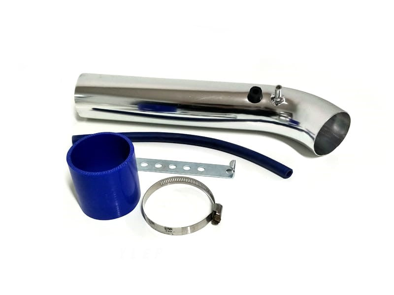 Universal Large Aluminum Air Intake Pipe / Hose Air Filter Intake System Duct Tube Kit (Silver)