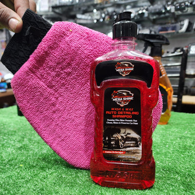 MEGA SHINE Auto Detailing Shampoo With Free 1 sided Microfiber Glove