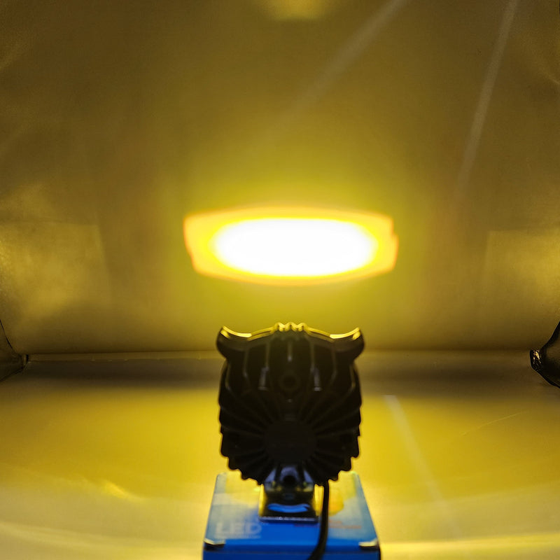 ﻿HJG 4 SMD Owl Shape Spotlight Headlight Lens Yellow-White Beam Fog Lights 1 Pc