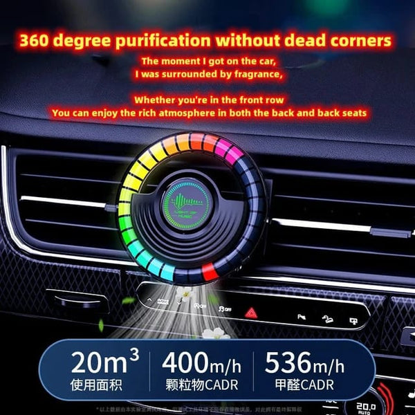 Universal RGB Model Car Perfume AC Grill Fragrance LED RGB Light Voice Control Rhythm Sound Ambient Pickup Light for Car 1 Pc