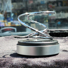 Universal Solar Power Spiral Style Car Perfume Air Freshener 360° Rotating Car Perfume Solar Energy Fragrance Car 1 Pc (Silver)