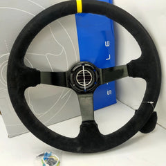 Universal Alcantara Deep Dish Sports Steering Wheel 1 Pc