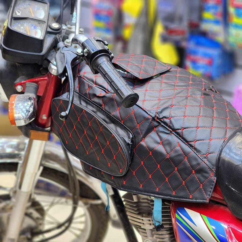 Motorcycle Fuel Tank Organizer Cover In Leather Stuff With Premium Quality For Bike (CG 125)
