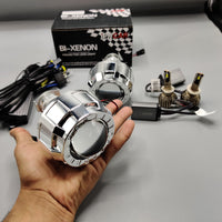 LIUHAWK Bi Xenon Mini Projector Round Style 55 Watt SMD For Car 2 Pcs Set