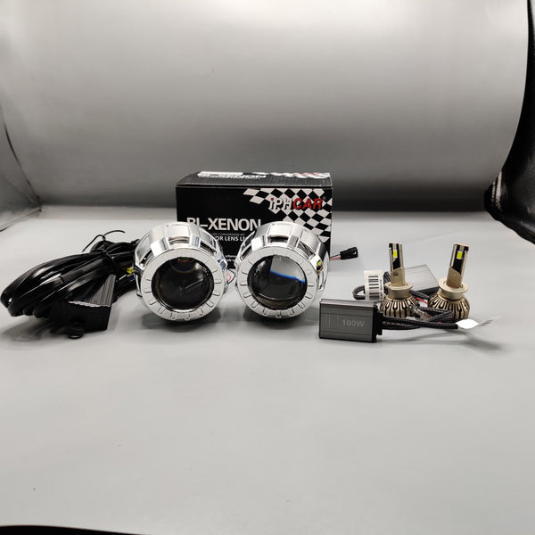 LIUHAWK Bi Xenon Mini Projector Round Style 55 Watt SMD For Car 2 Pcs Set