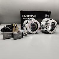 LIUHAWK Bi Xenon Projector DRL+Indicator X2 Round Style 55 Watt SMD Complete Set White - Yellow