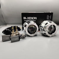 LIUHAWK Bi Xenon Projector DRL+Indicator X2 Round Style 55 Watt SMD Complete Set White - Yellow