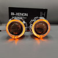 LIUHAWK Bi Xenon Projector DRL+Indicator X2 Round Style 55 Watt SMD Complete Set White - Yellow