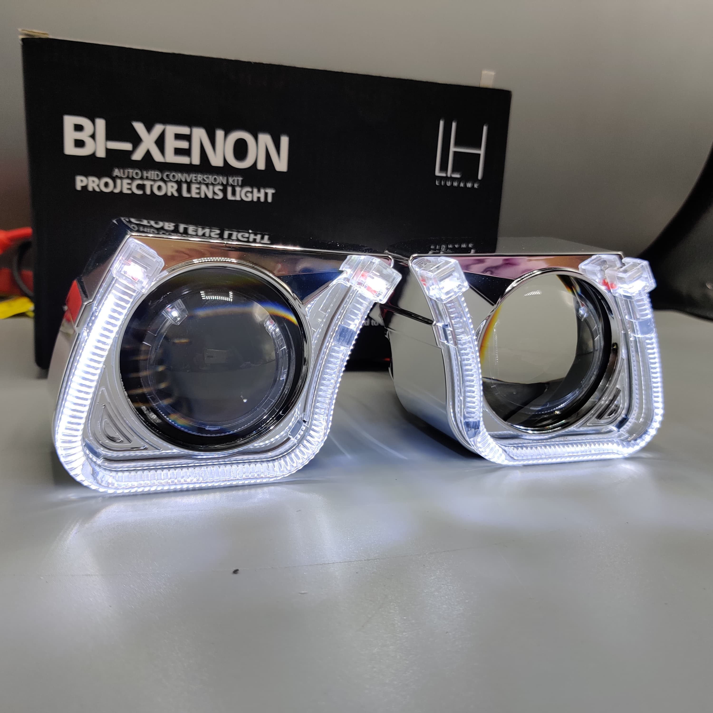 LIUHAWK Bi Xenon Projector DRL+Indicator Mini Eye Style 55 Watt SMD Complete Set White - Yellow