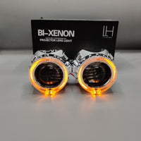 LIUHAWK Bi Xenon Projector DRL+Indicator X3 Round Style 55 Watt SMD Complete Set White - Yellow