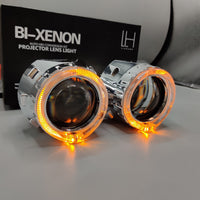 LIUHAWK Bi Xenon Projector DRL+Indicator X3 Round Style 55 Watt SMD Complete Set White - Yellow