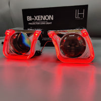 LIUHAWK Bi Xenon Projector DRL+Indicator Eye Style 55 Watt SMD Complete Set Red - Yellow