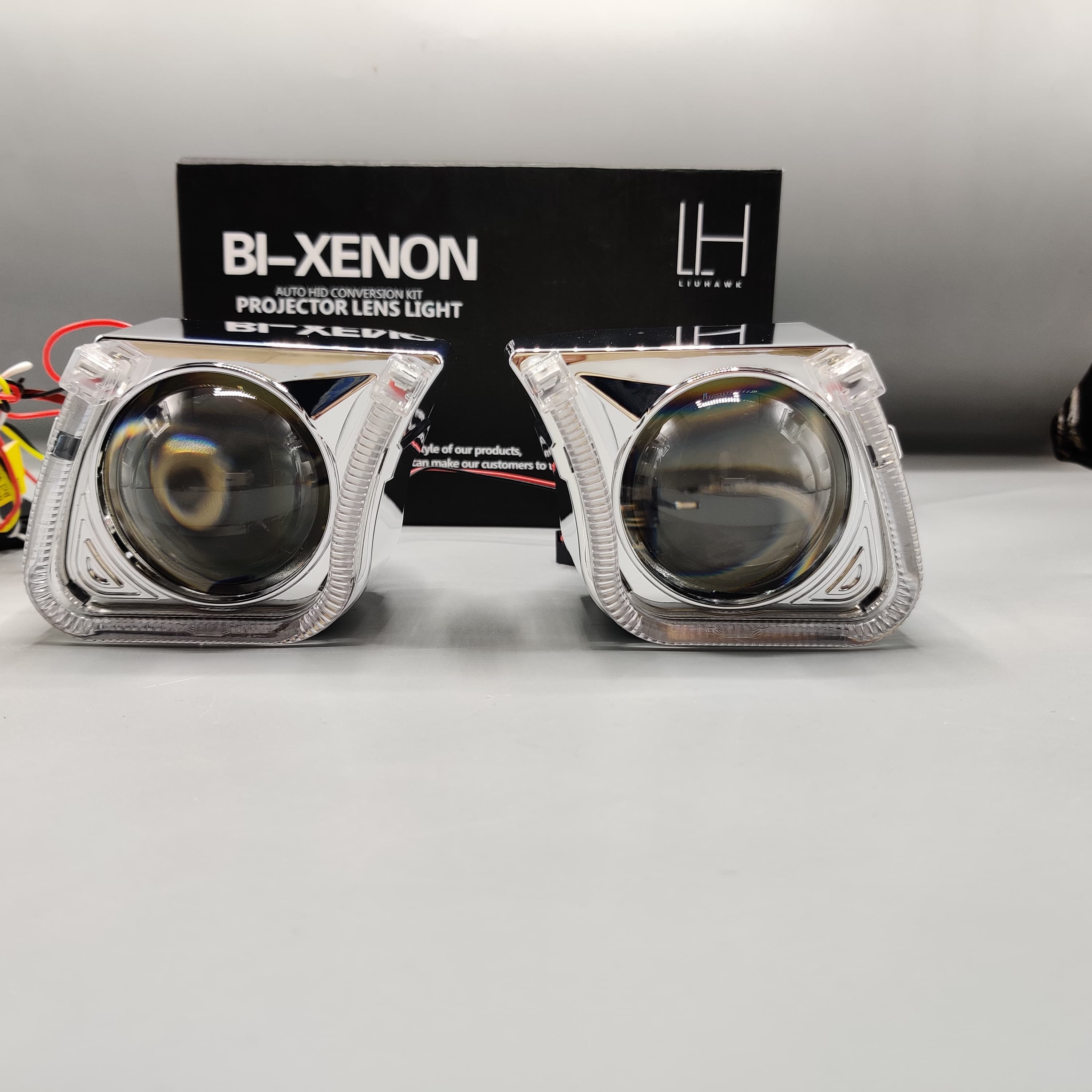 LIUHAWK Bi Xenon Projector DRL+Indicator Mini Eye Style 55 Watt SMD Complete Set White - Yellow