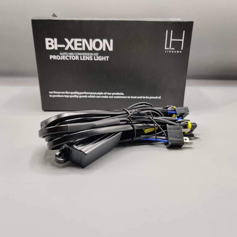 LIUHAWK Bi Xenon Projector DRL+Indicator X2 Round Style 55 Watt SMD Complete Set White - Yellow