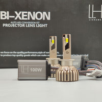 LIUHAWK Bi Xenon Projector White DRL Round Style 55 Watt SMD Complete Set
