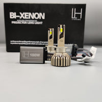 LIUHAWK Bi Xenon Projector DRL+Indicator Eye Style 55 Watt SMD Complete Set Red - Yellow