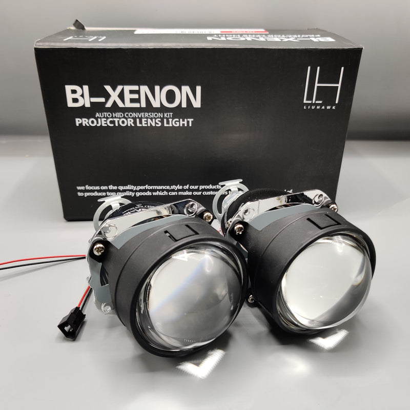 LIUHAWK Bi Xenon Projector DRL+Indicator Eye Style 55 Watt SMD Complete Set Red - Yellow