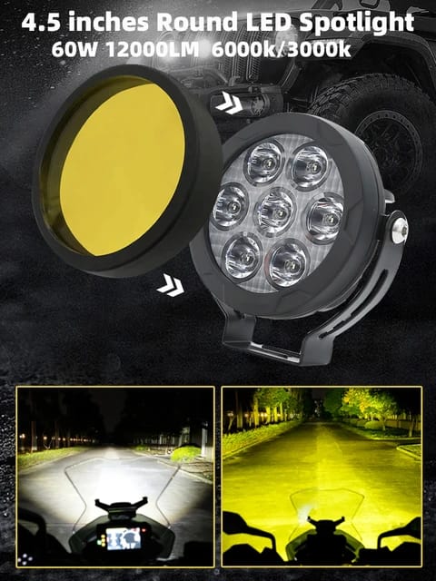 7 SMD Floodlight 140 Watt Cree SMD With Yellow Fog Covers Bar Light 2 Pcs Set