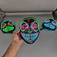 Universal Neon Halloween Mask, Led Purge Mask 3 Lighting Modes For Costplay 1 Pc(Green)