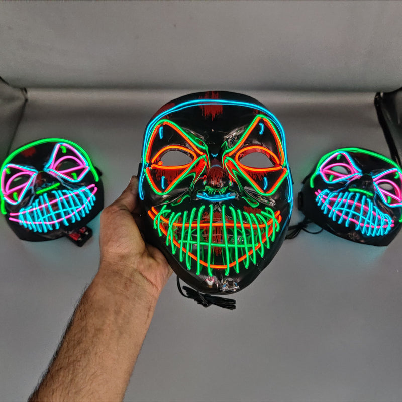 Universal Neon Halloween Mask, Led Purge Mask 3 Lighting Modes For Costplay 1 Pc(Green)