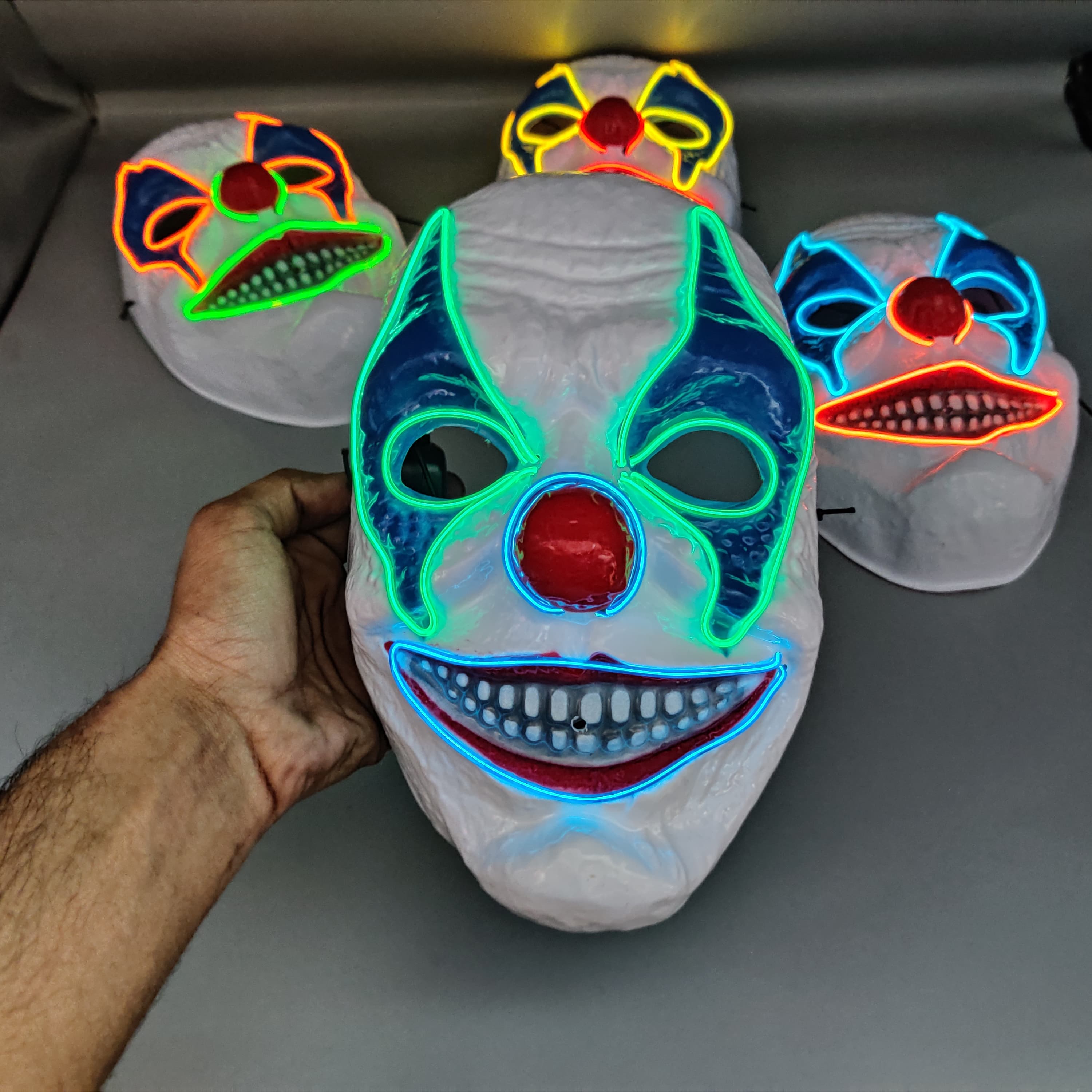 Universal Neon Halloween Mask, Led Purge Mask 3 Lighting Modes For Costplay 1 Pc(Yellow)