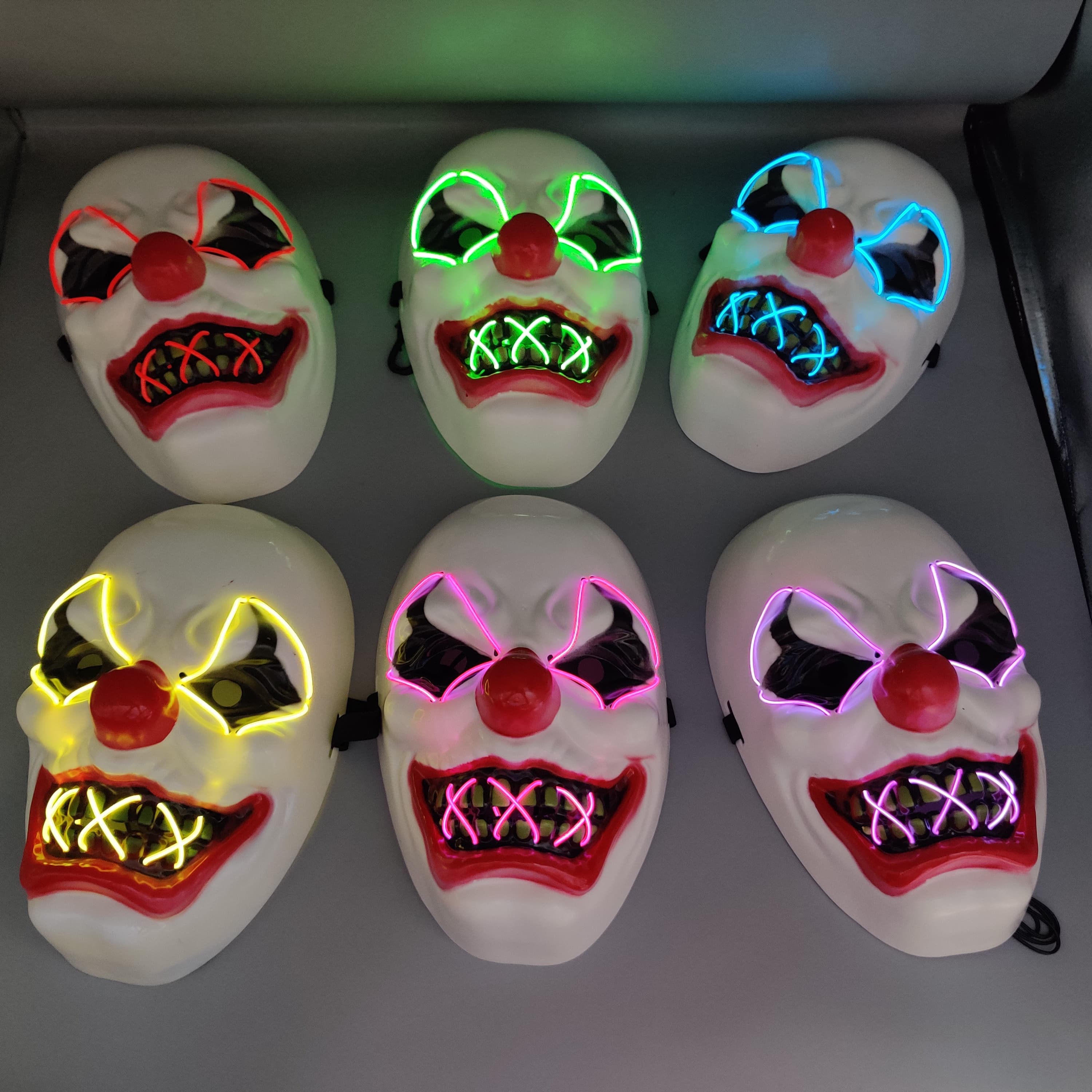 Lighting Protection Mask Universal Neon Halloween Mask, Led Purge Mask 3 Lighting Modes For Cos ...