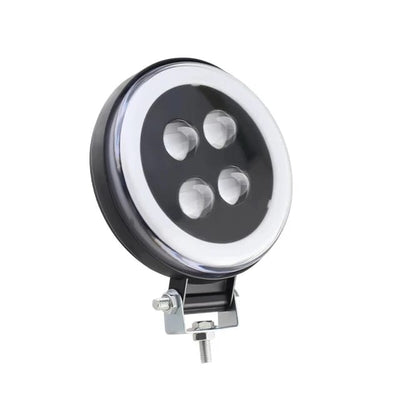 Universal LED Round Bar Light Angel Eye Function Auxiliary Fog Spotlights 1 Pc (Red)