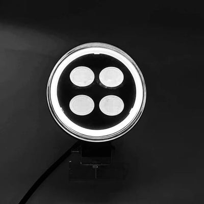 Universal LED Round Bar Light Angel Eye Function Auxiliary Fog Spotlights 1 Pc (Blue)